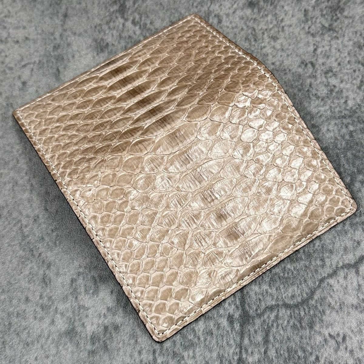 クアトロガッティ パイソン カード入れ (名刺入れ) トープ 国産(日本製) Quattro Gatti 8210　3