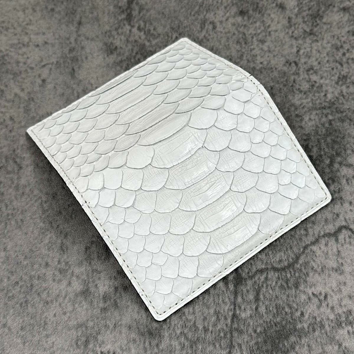 クアトロガッティ パイソン カード入れ (名刺入れ) ホワイト 国産(日本製) Quattro Gatti 8210　3