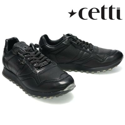 セッティ メンズ スニーカー レザースニーカー ブラック ホワイト