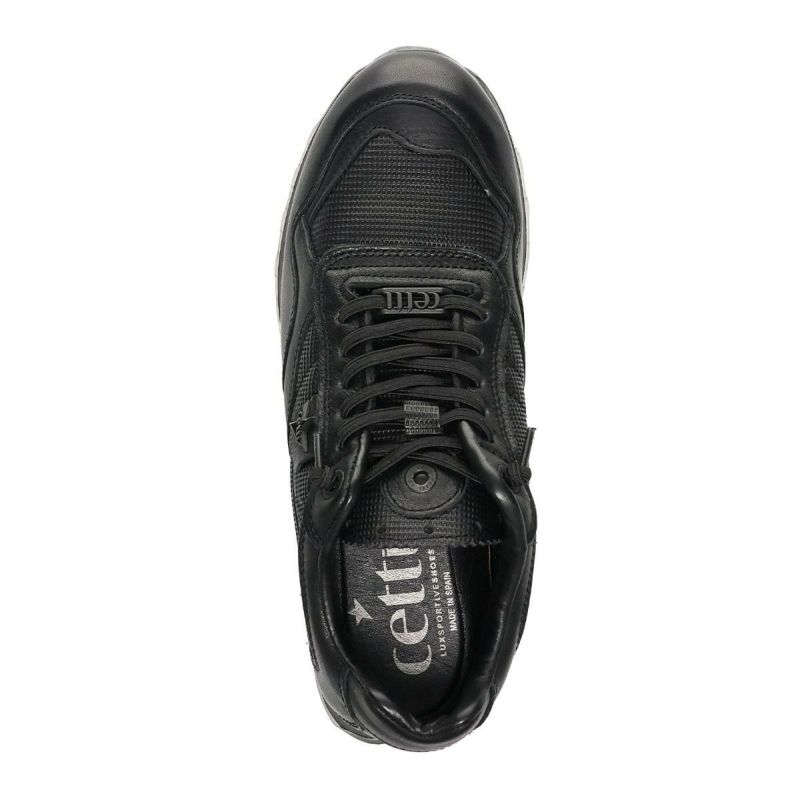 セッティ メンズ スニーカー レザースニーカー ブラック ホワイト スペイン製 cetti c848-232 9