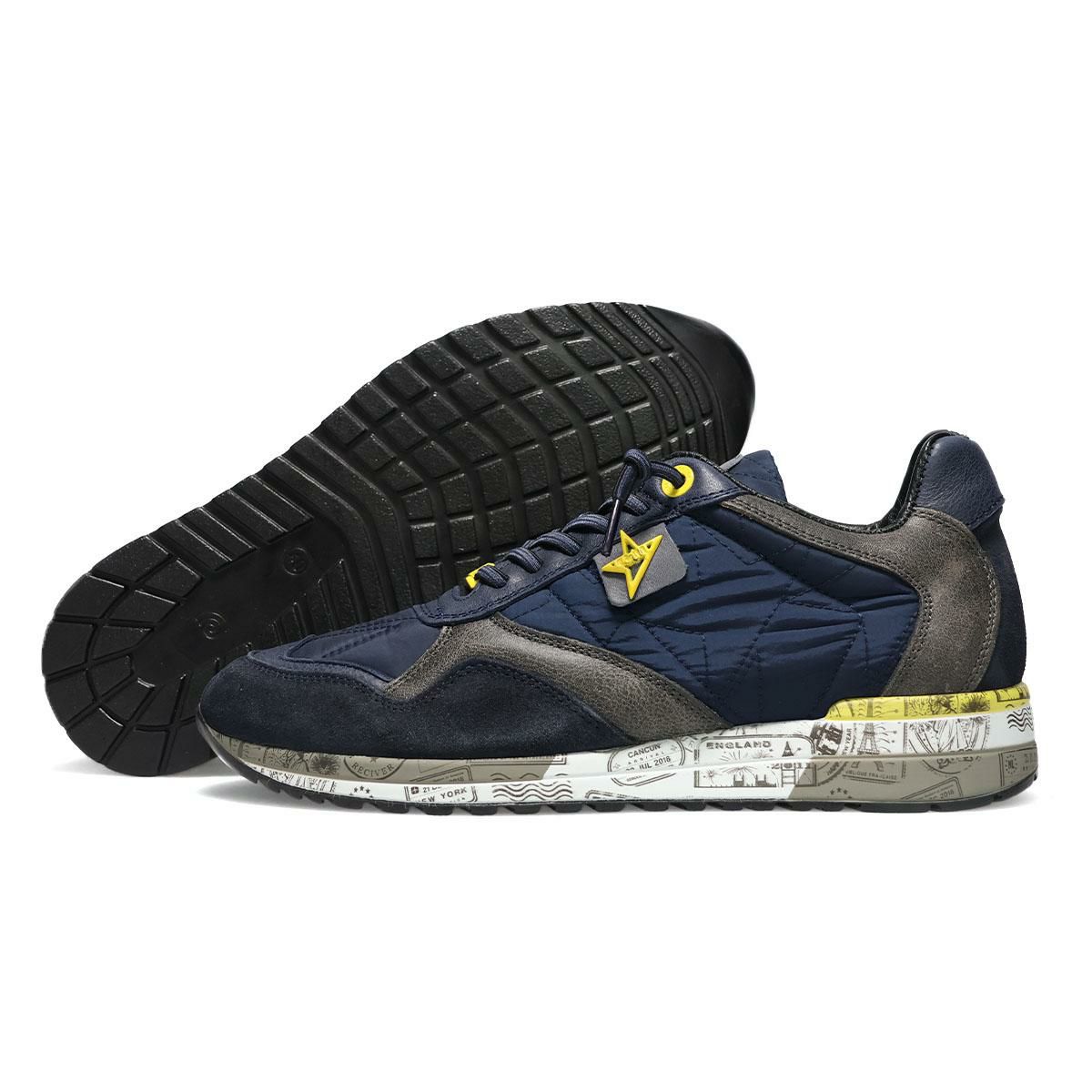 セッティ メンズ スニーカー レザースニーカー ネイビー グレー スペイン製 cetti c848xl-242　10