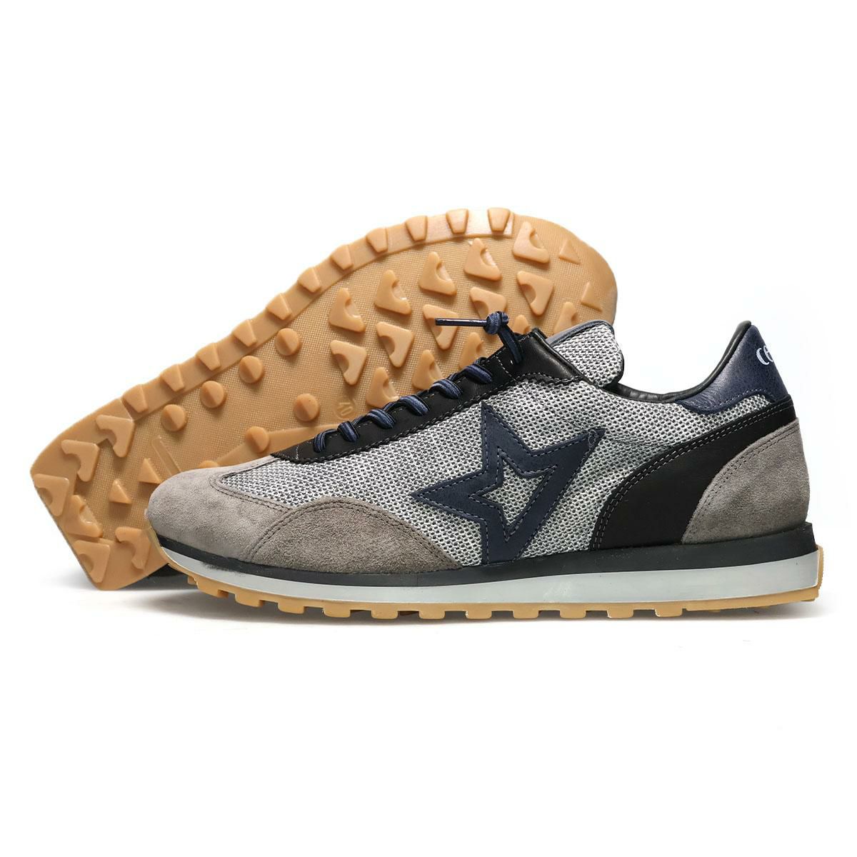 セッティ メンズ スニーカー レザースニーカー シルバー/グレー ブラウン スペイン製 cetti c1259-252　10