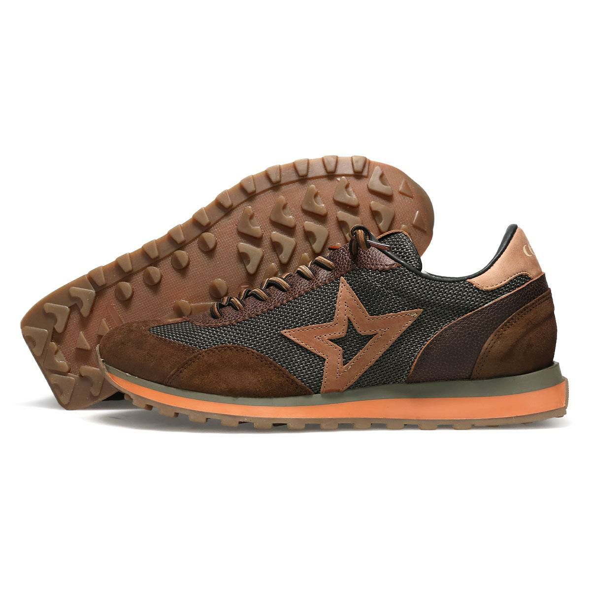 セッティ メンズ スニーカー レザースニーカー シルバー/グレー ブラウン スペイン製 cetti c1259-252　18