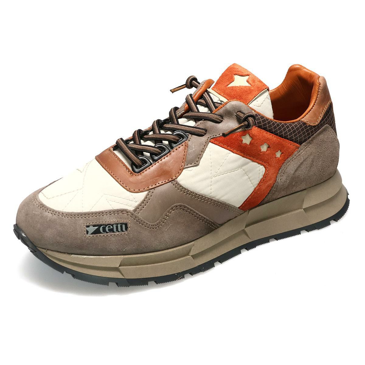 セッティ メンズ スニーカー レザースニーカー ホワイト/カーキ グレー スペイン製 cetti c1271-252　7
