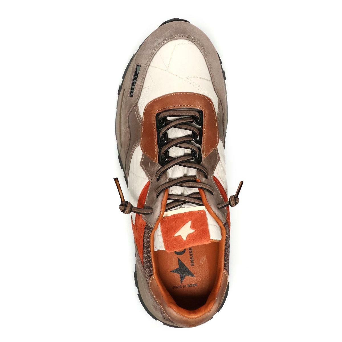 セッティ メンズ スニーカー レザースニーカー ホワイト/カーキ グレー スペイン製 cetti c1271-252　9