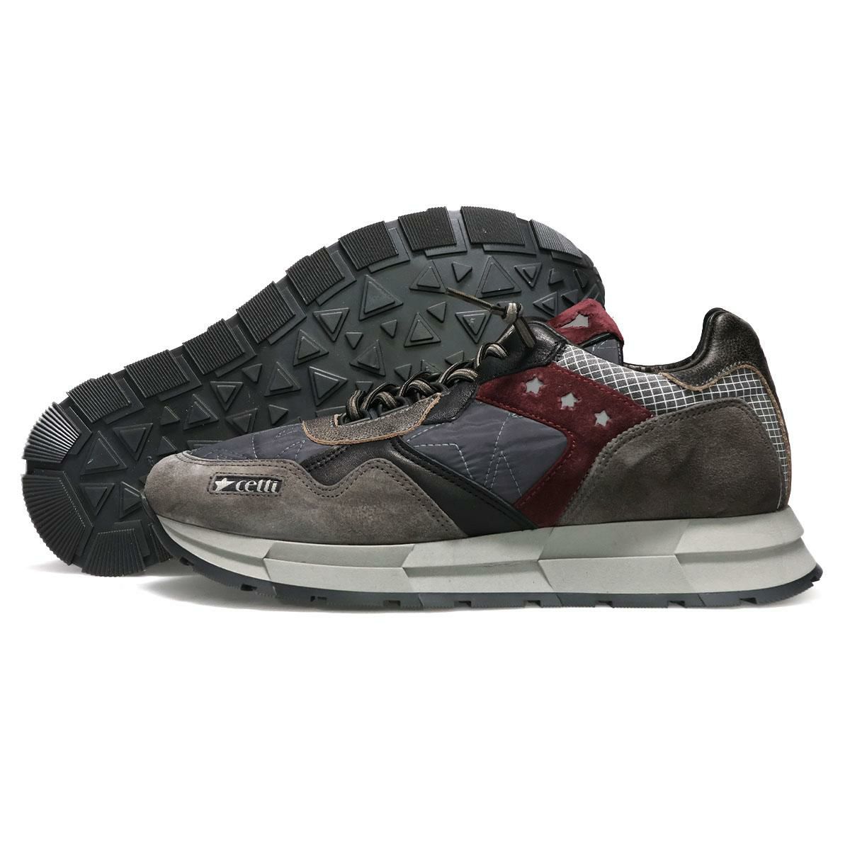 セッティ メンズ スニーカー レザースニーカー ホワイト/カーキ グレー スペイン製 cetti c1271-252　17