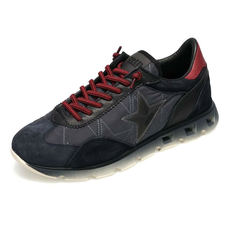 セッティ メンズ スニーカー レザースニーカー ネイビー/グレー ブラック スペイン製 cetti c1385-252　7