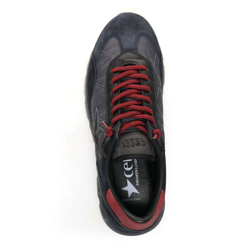 セッティ メンズ スニーカー レザースニーカー ネイビー/グレー ブラック スペイン製 cetti c1385-252　9