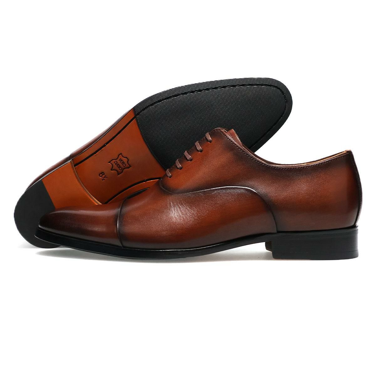 パティノール メンズ ドレスシューズ 内羽根ストレートチップ ブラック ダークブラウン PATINOR ron175