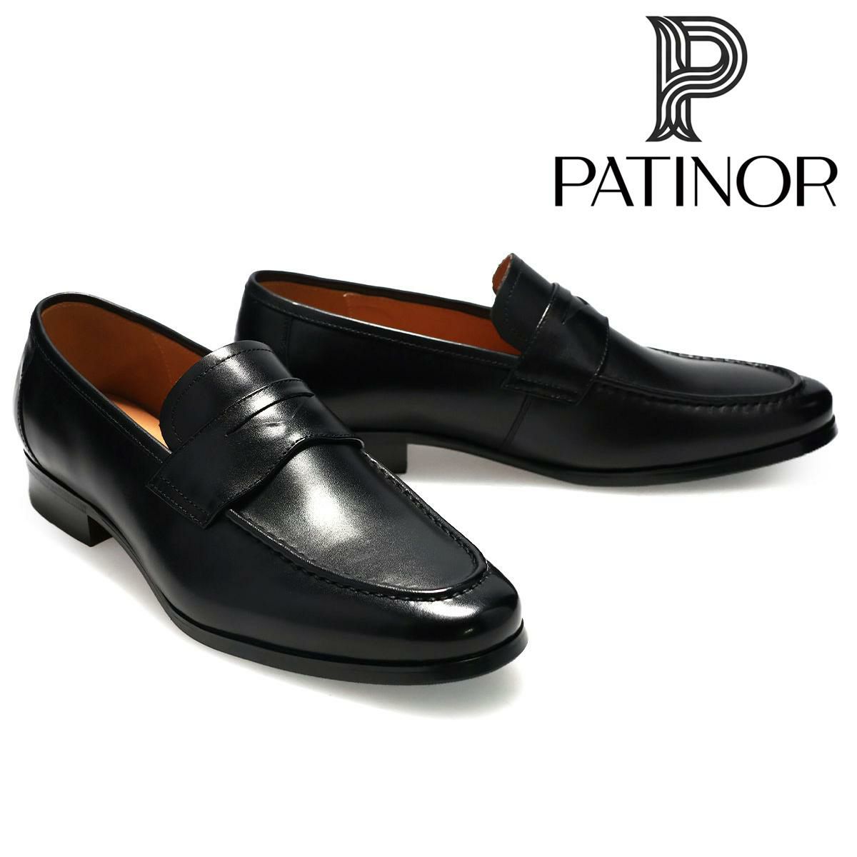 パティノール メンズ ドレスシューズ コインローファー ブラック ダークブラウン PATINOR ron180　