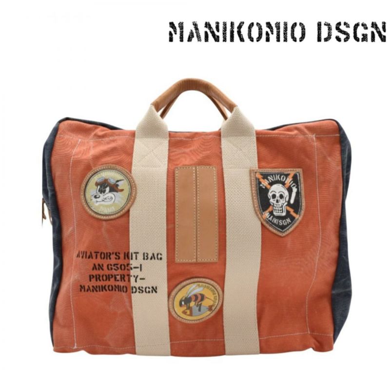 マニコミオ デザイン バッグ アイコンパッチヘリテージオローナコットン イタリア製 MANIKOMIO DSGN zzmnk-icphoc　