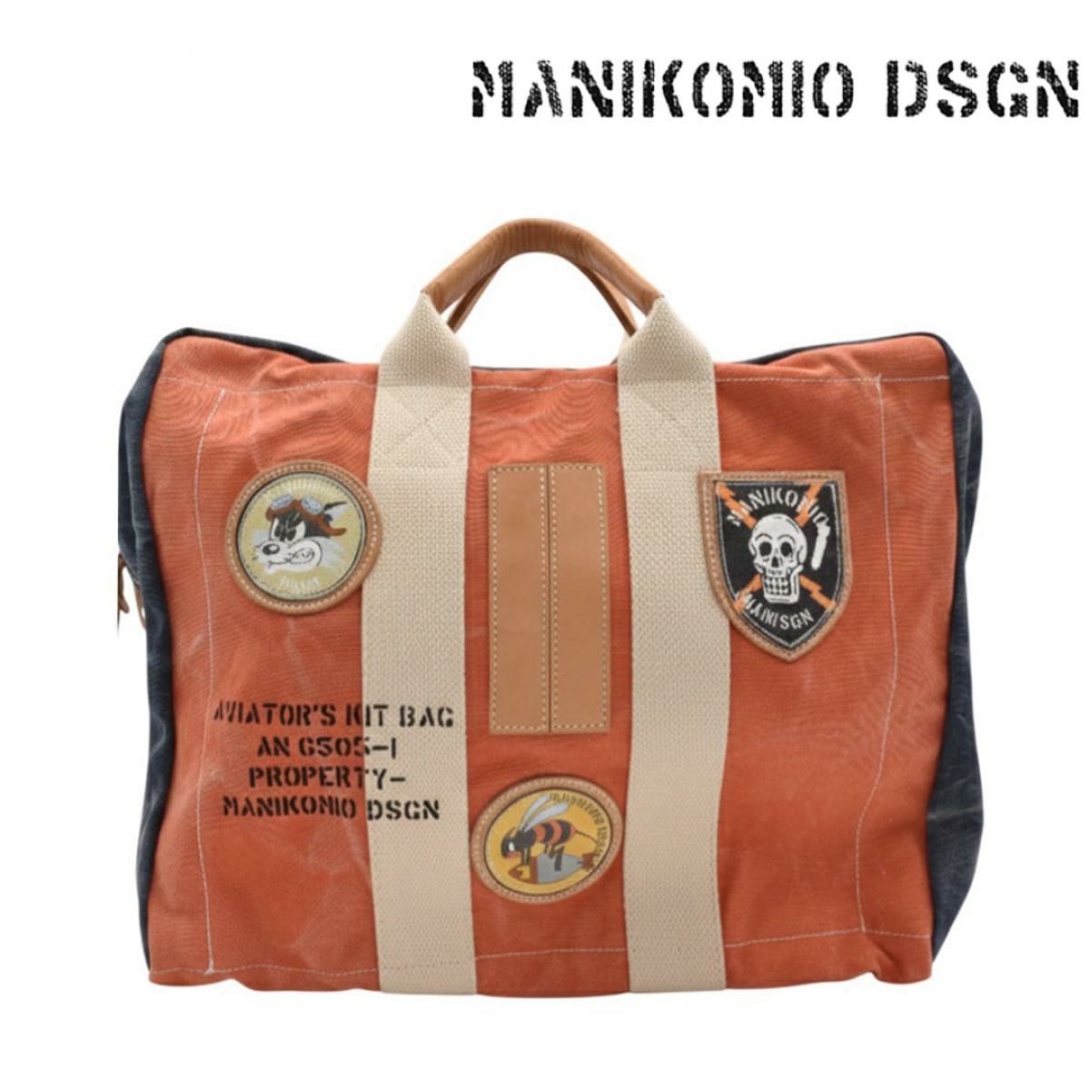 マニコミオ デザイン バッグ アイコンパッチヘリテージオローナコットン イタリア製 MANIKOMIO DSGN zzmnk-icphoc　