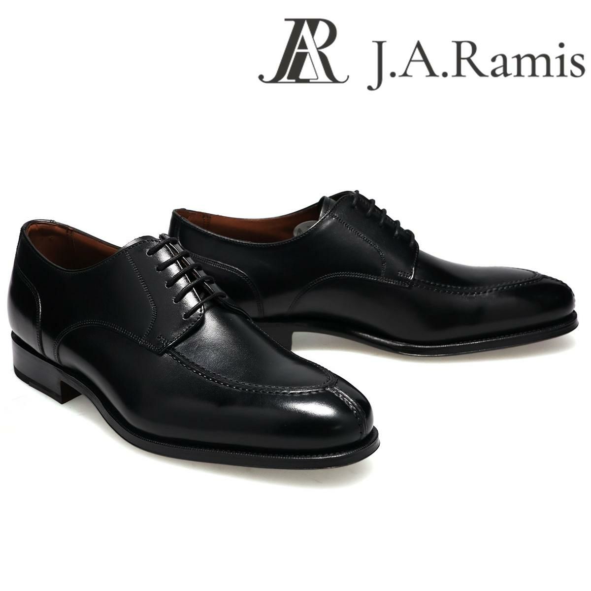  ジェイ・エー・ラミス メンズ ドレスシューズ 外羽根Uチップ ブラック J.A.RAMIS ja-516　