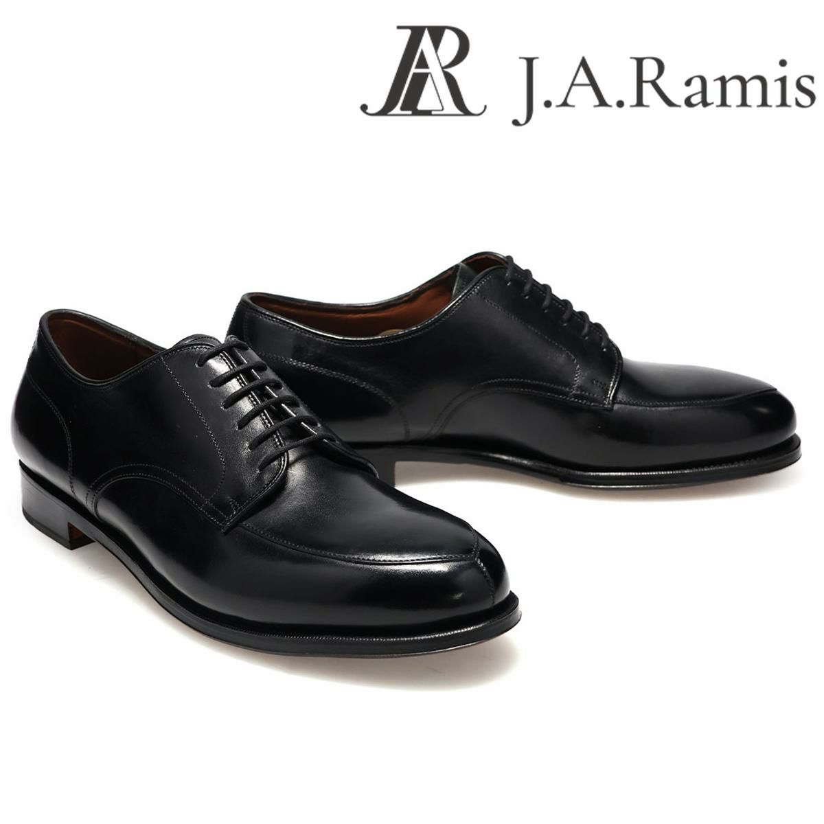 ジェイ・エー・ラミス メンズ ドレスシューズ 外羽根Vチップ ブラック J.A.RAMIS ja-517　