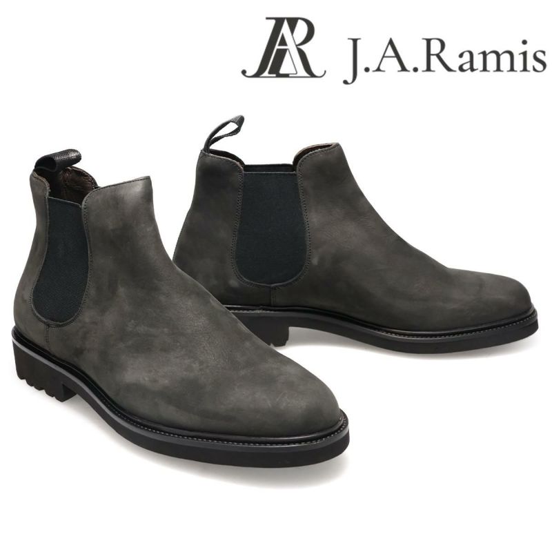 ジェイ・エー・ラミス メンズ ドレスシューズ サイドゴアブーツ アンスラサイト J.A.RAMIS ja-520　
