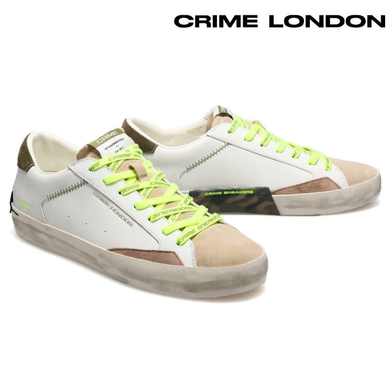  クライムロンドン メンズ スニーカー ディストレスト イタリア製 CRIME LONDON