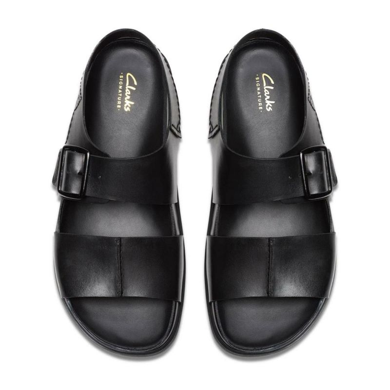 クラークス メンズ カジュアルシューズ トーフォードストラップ ブラック Clarks 26180896