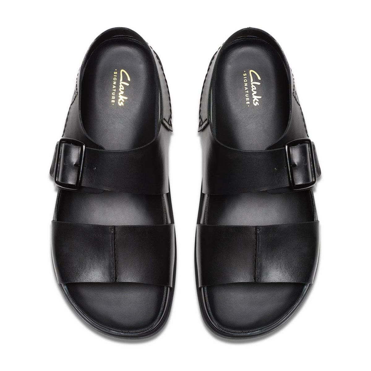 クラークス メンズ カジュアルシューズ トーフォードストラップ ブラック Clarks 26180896