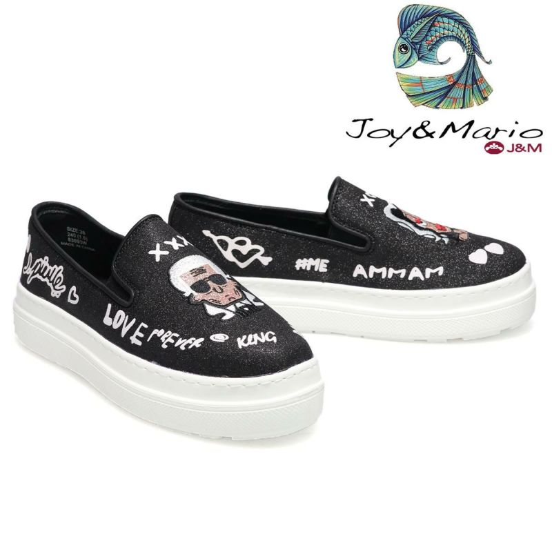 ジョイアンドマリオ レディース フェイスデザインスリッポン Joy & Mario 83693w