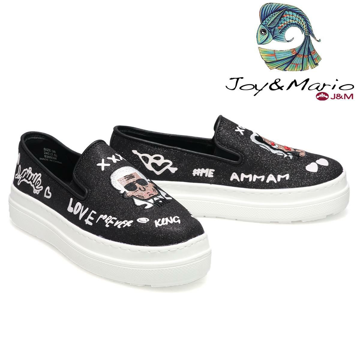 ジョイアンドマリオ レディース フェイスデザインスリッポン Joy & Mario 83693w