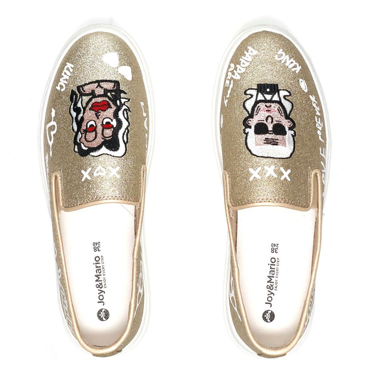 ジョイアンドマリオ レディース フェイスデザインスリッポン Joy & Mario 83693w