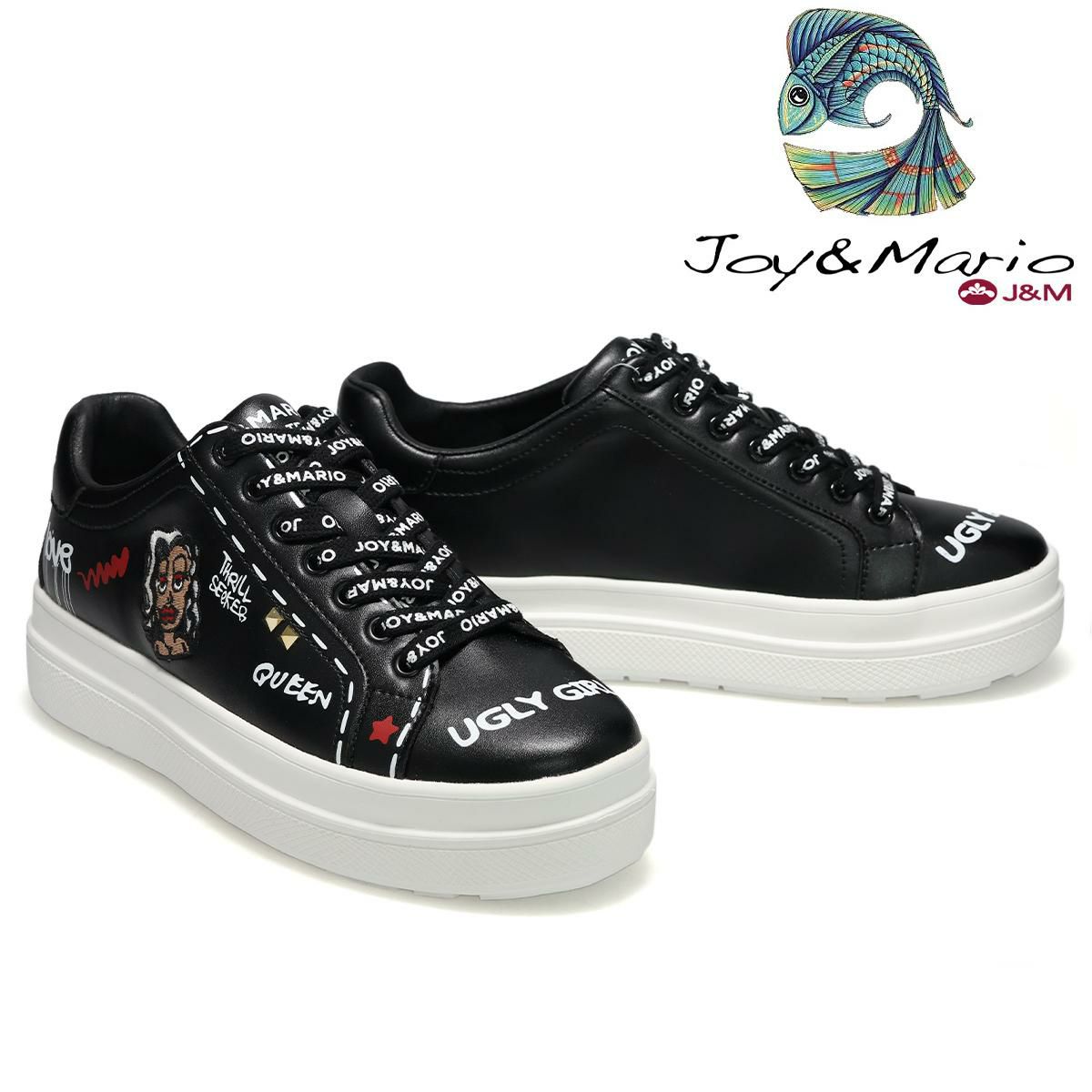 ジョイアンドマリオ レディース フェイスデザインスニーカー Joy & Mario 83700w